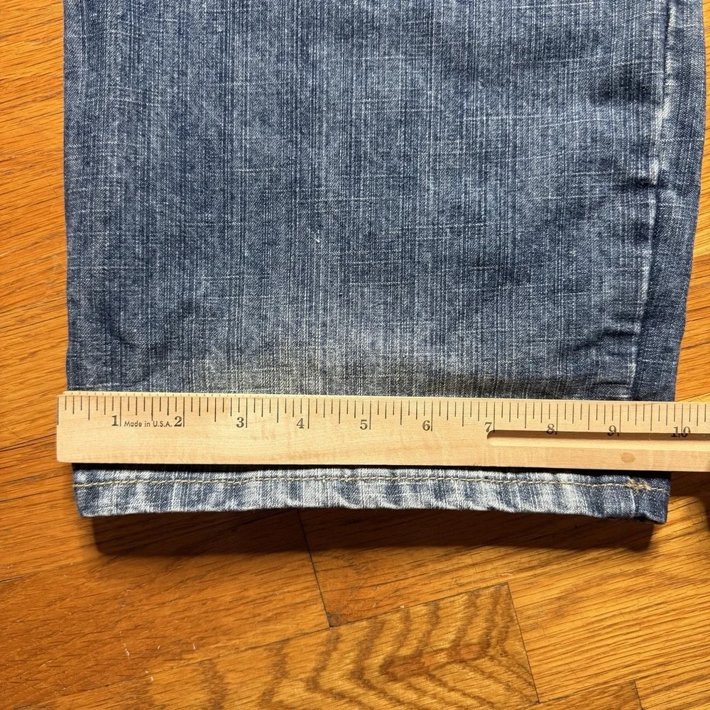 Delf Trading Jeans Men's 34x32 Y2K Wide Leg Grunge Evisu Style Denim Embroidered